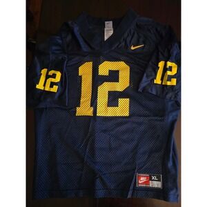 Nike Team Sports Football Jersey Navy Blue Yellow Number 12 Vintage XL USA Made